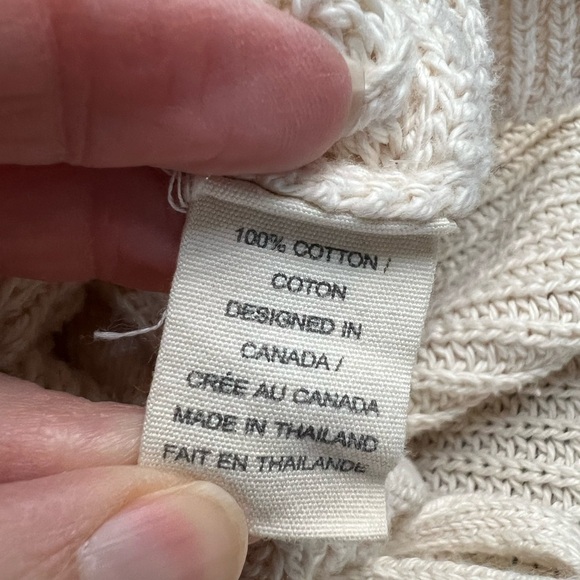 Pure Handknit Cream Cable Knit Pullover V Neck Boho Sweater - Picture 9 of 10